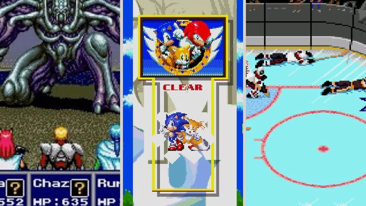 Tuyển tập các tựa game Sega Genesis kinh điển, bao gồm Sonic 3 và NHL
