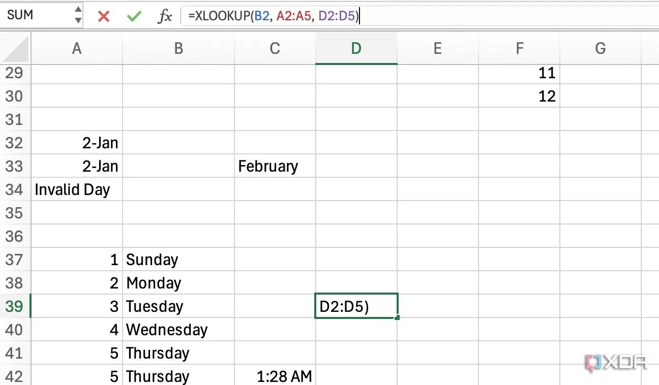 Ví dụ cách sử dụng hàm XLOOKUP trong Excel để tra cứu dữ liệu