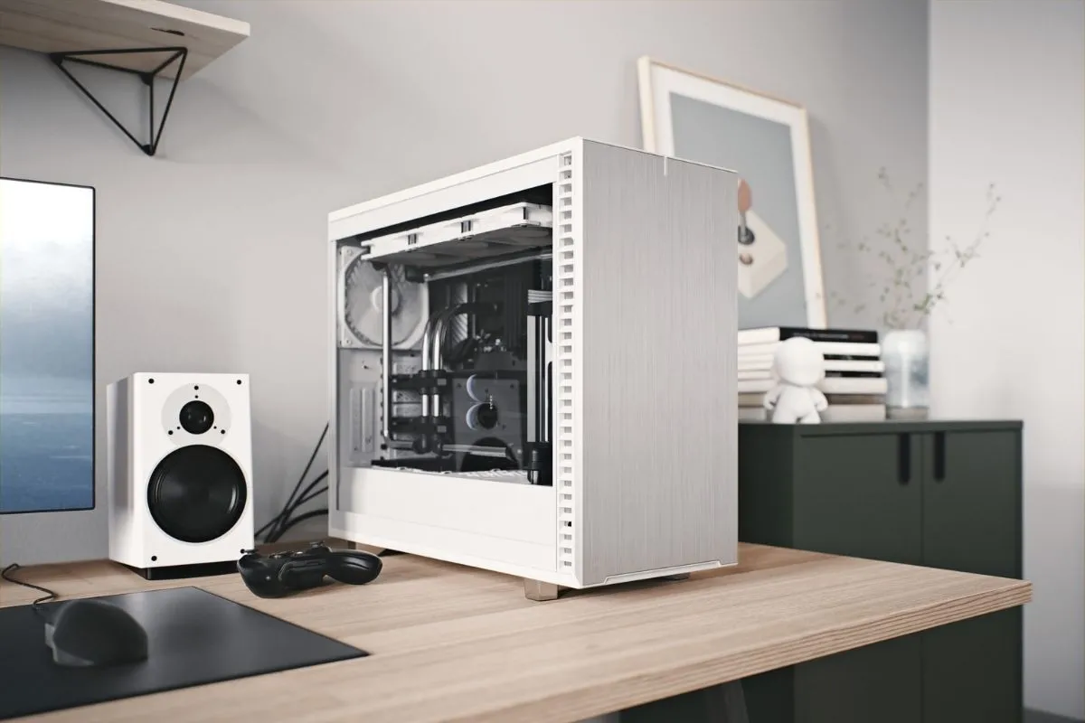 Vỏ case PC Fractal Design Define 7 với mặt hông kính cường lực và thiết kế tối giản