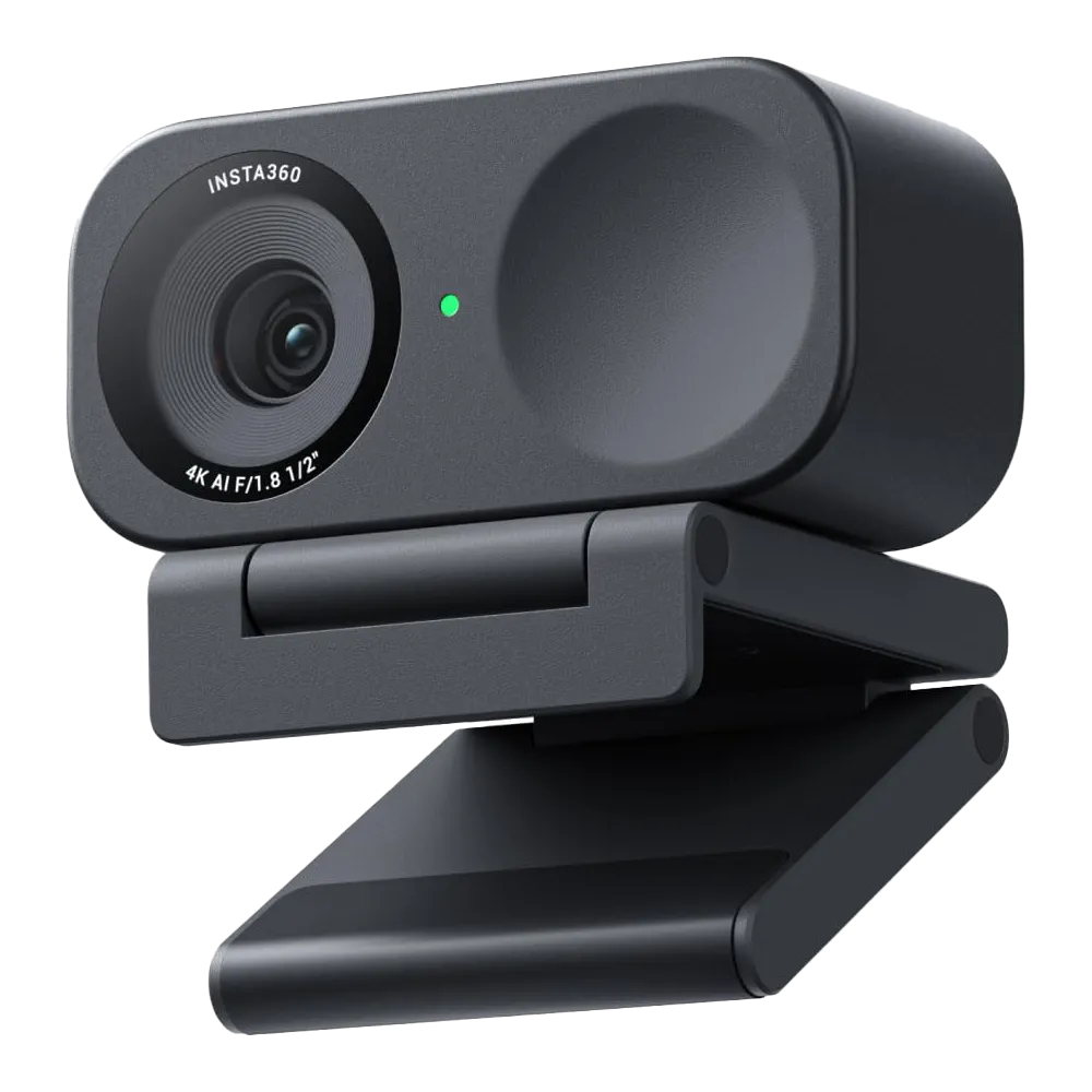 Webcam Insta360 Link 2C thiết kế nhỏ gọn, hiện đại với ống kính và đèn báo hoạt động