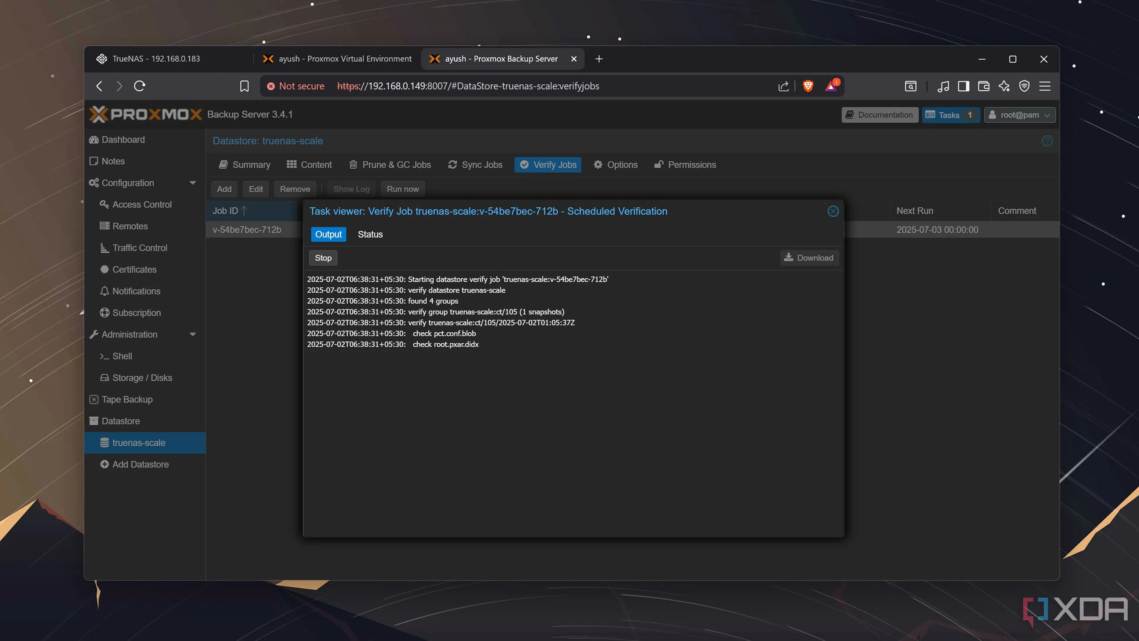 Xác minh chi tiết tác vụ trên PBS