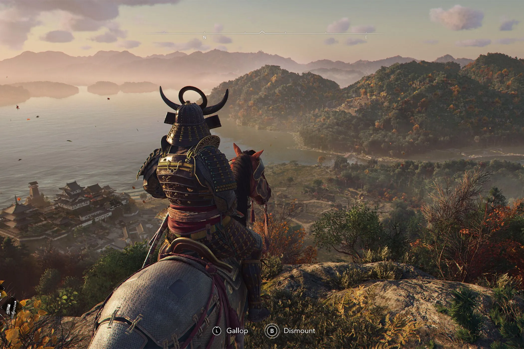Yasuke cưỡi ngựa dũng mãnh trong Assassin's Creed Shadows thể hiện lối chơi hành động