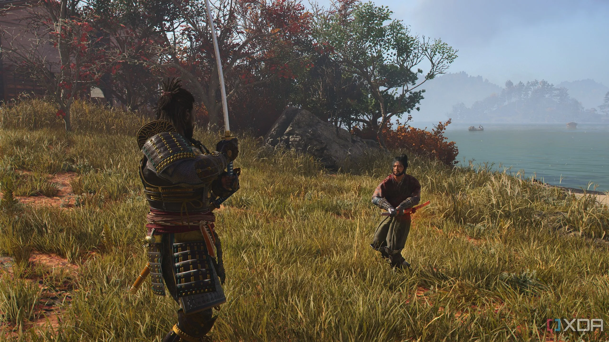 Yasuke đối đầu với kẻ thù trong Assassin's Creed Shadows, nhấn mạnh tầm quan trọng của việc nâng cấp trang bị.